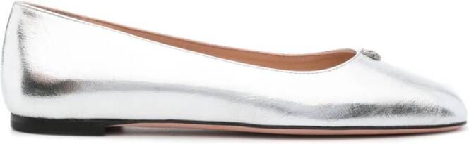 Bally rina leather ballerina shoes Silver