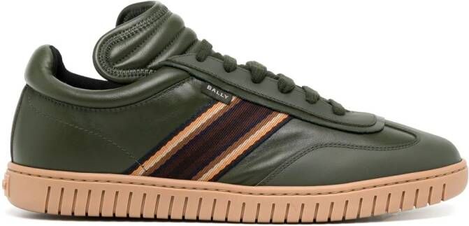 Bally side-stripe leather low-top sneakers Green