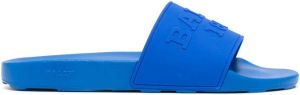 Bally Slaim embossed logo pool slides Blue