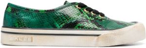Bally snakeskin-effect lace-up sneakers Green