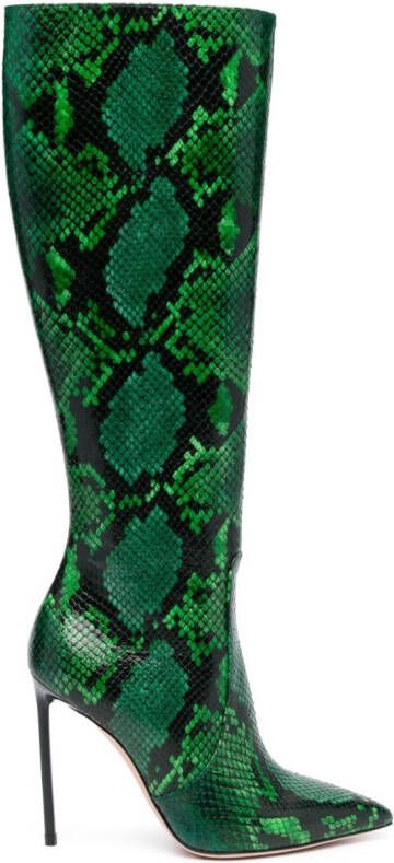 Bally snakeskin-print leather boots Green