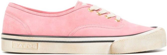 Bally striped-edge lace-up sneakers Pink