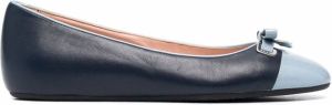 Bally two-tone bow-detail ballerina shoes Blue