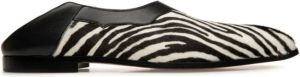 Bally Victor zebra-pattern leather loafers WHITE BLACK