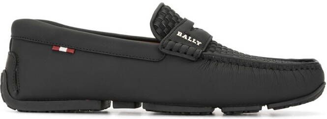 Bally woven slip on loafers Black