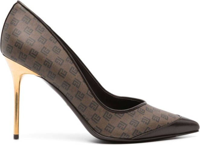 Balmain 100mm monogrammed pumps Brown