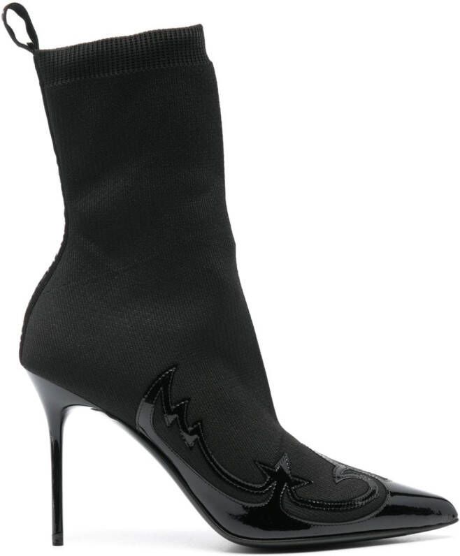 Balmain 95mm knitted ankle boots Black