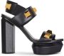 Balmain Ava 140mm leather platform sandals Black - Thumbnail 1