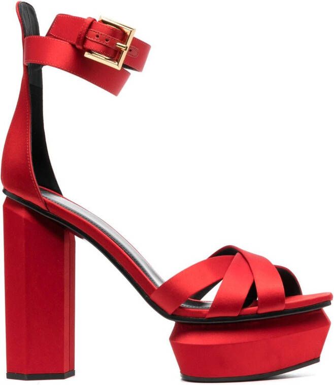 Balmain Ava 140mm platform sandals Red