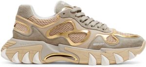 Balmain Neutral B-East Panelled Sneakers Gold
