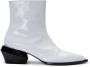 Balmain Billy patent-leather ankle boots White - Thumbnail 1