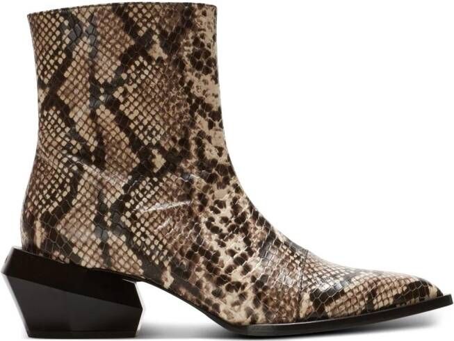Balmain Billy snakeskin-effect leather boots Brown