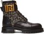 Balmain Charlie monogram-jacquard leather boots Black - Thumbnail 1