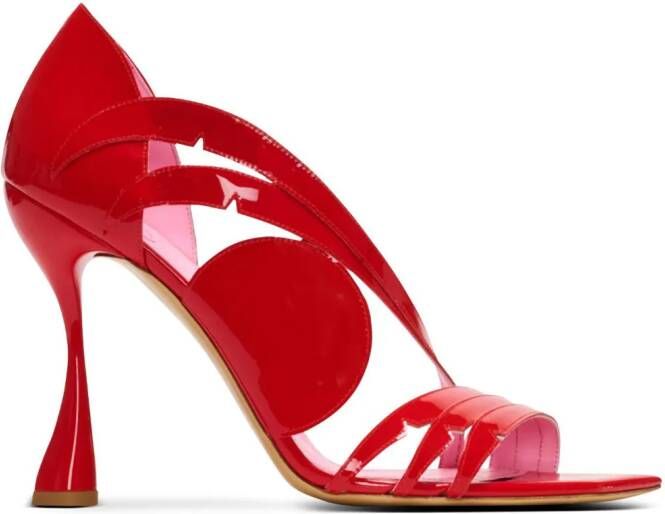 Balmain Eden 95mm patent leather sandals Red