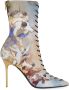 Balmain graphic-print lace-up ankle boots Neutrals - Thumbnail 1