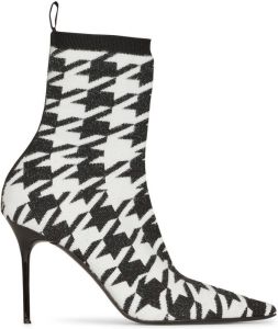 Balmain houndstooth ankle boots White