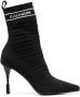 Balmain intarsia-knit 100mm ankle boots Black - Thumbnail 1