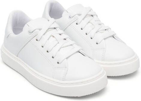 Balmain Kids faux-leather lace-up sneakers White