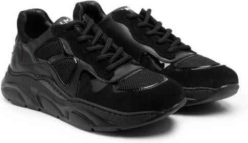 Balmain Kids logo-embellished leather sneakers Black