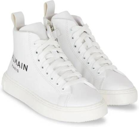 Balmain Kids logo-print lace-up sneakers White