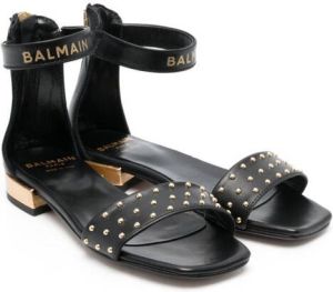 Balmain Kids stud-embellished logo sandals Black