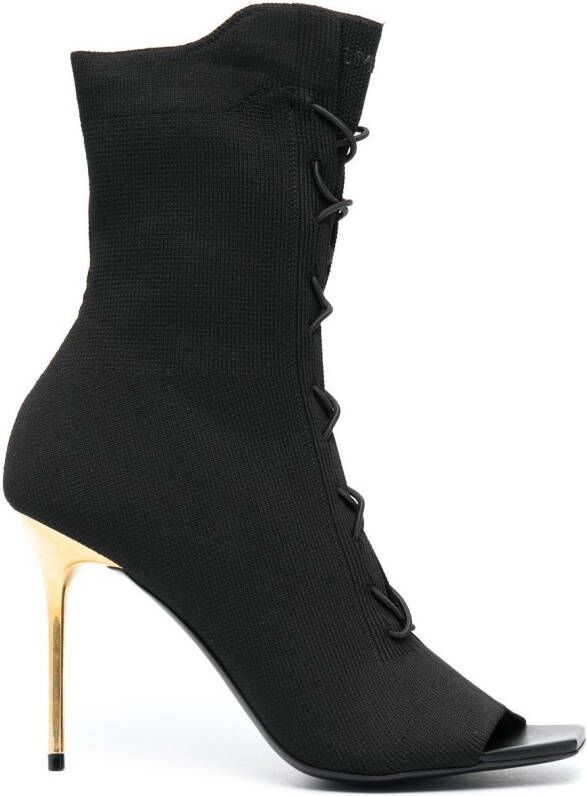 Balmain lace-up 100mm boots Black