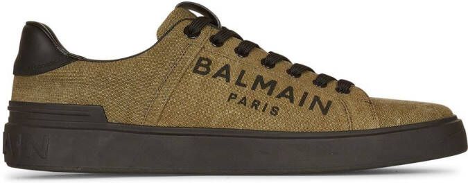 Balmain logo-print B-Court sneakers Green