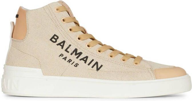 Balmain logo-print high-top sneakers Neutrals