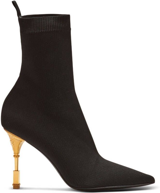 Balmain Moneta knitted ankle boots Black
