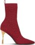 Balmain Moneta-monogram 95mm knit ankle boots Red - Thumbnail 1