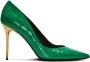 Balmain pointed-toe textured-finish pumps Green - Thumbnail 1