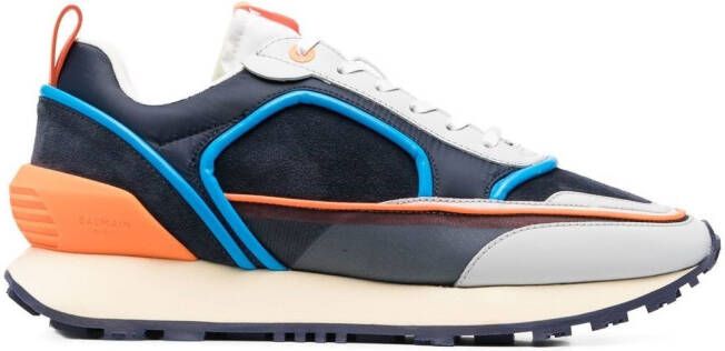 Balmain Racer panelled lace-up sneakers Blue