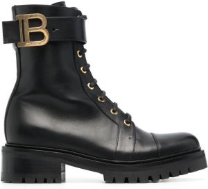 Balmain Ranger leather combat boots Black