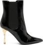Balmain sculpted-heel patent-finish leather boots Black - Thumbnail 1