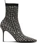 Balmain Skye monogram knit ankle boots Black - Thumbnail 1