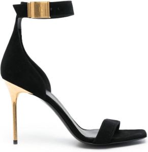 Balmain suede 110mm strappy sandals Black