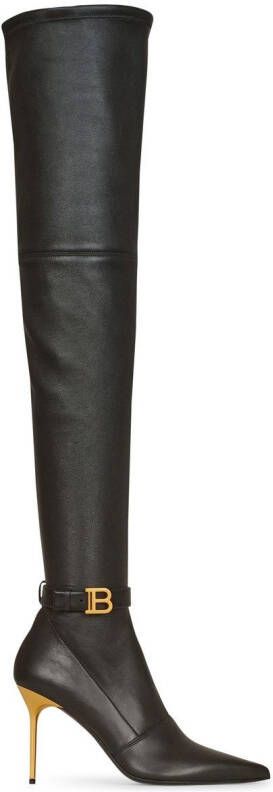 Balmain thigh-high stiletto boots Black