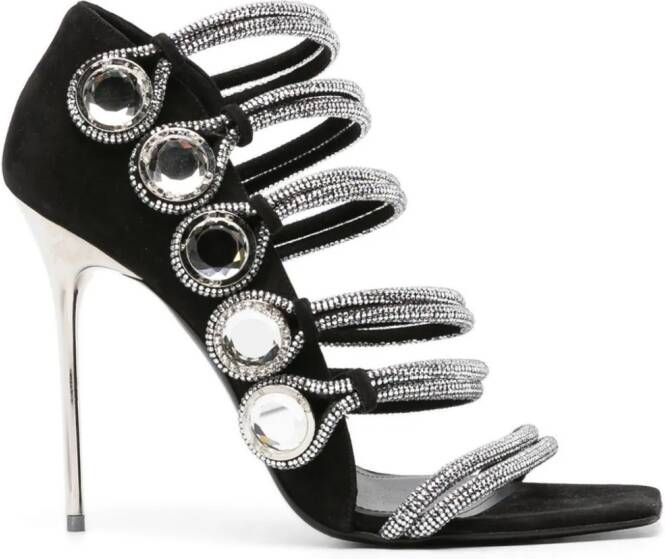 Balmain Uma 120mm crystal-embellished sandals Black