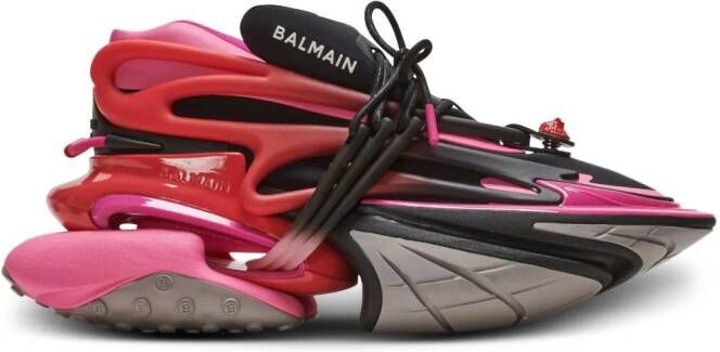Balmain Unicorn layered multi-panel sneakers Pink