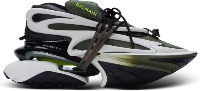 Balmain Unicorn panelled sneakers Green