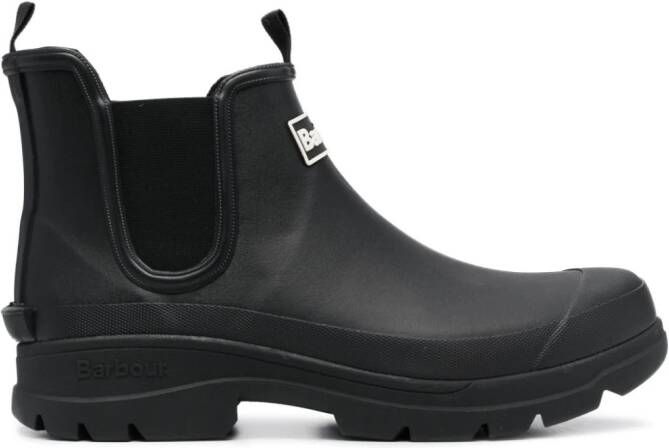 Barbour logo-patch ankle boots Black