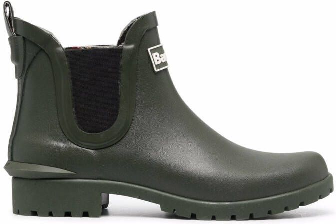 Barbour logo-patch ankle boots Green