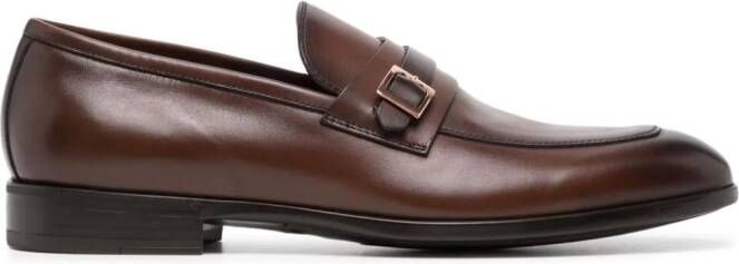 Barrett buckle-detail leather loafers Brown