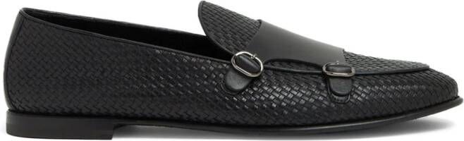 Barrett buckled leather loafers Black