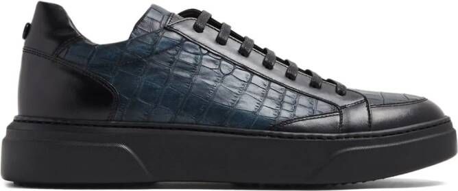 Barrett crocodile-effect leather sneakers Blue