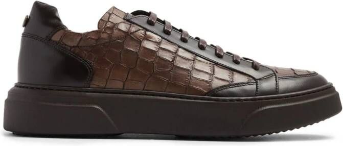 Barrett crocodile-effect leather sneakers Brown