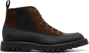Barrett panelled lace-up boots Brown