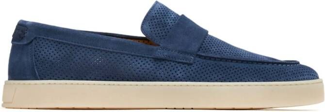 Barrett perforated suede loafers Blue
