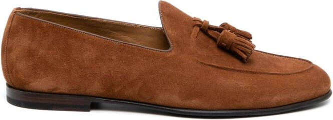 Barrett tassel-embellished suede loafers Brown