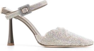 Benedetta Bruzziches 100mm crystal-embellished pumps Gold